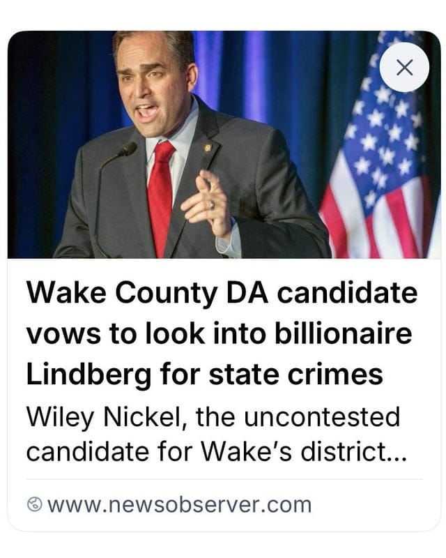 Create a 10-word scroll-stopping headline for: No federal action can limit North Carolina’s independent authority to enforce state law. The rule of law still matters here. – Wiley Nickel | Vibe NC