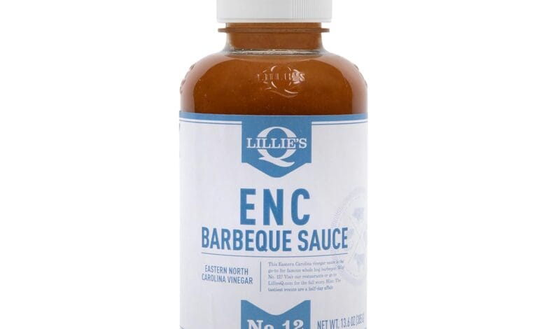 Lillie’s Q – ENC Barbeque Sauce, Gluten-Free, Non-GMO, No Preservatives, Gourmet Spicy Vinegar BBQ Flavor (13.6 oz)