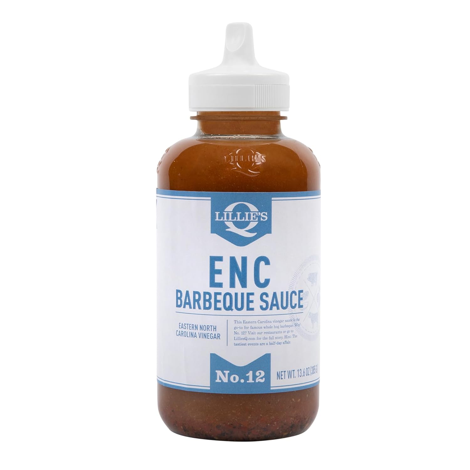 Lillie’s Q – ENC Barbeque Sauce, Gluten-Free, Non-GMO, No Preservatives, Gourmet Spicy Vinegar BBQ Flavor (13.6 oz)