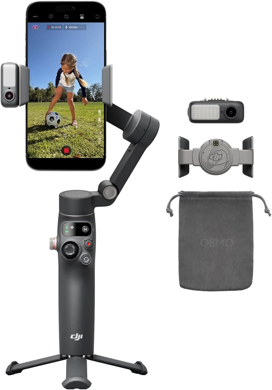 DJI Osmo Mobile 8: AI Tracking, Audio, Light, 360°, Extend, Stabilize. | Vibe NC