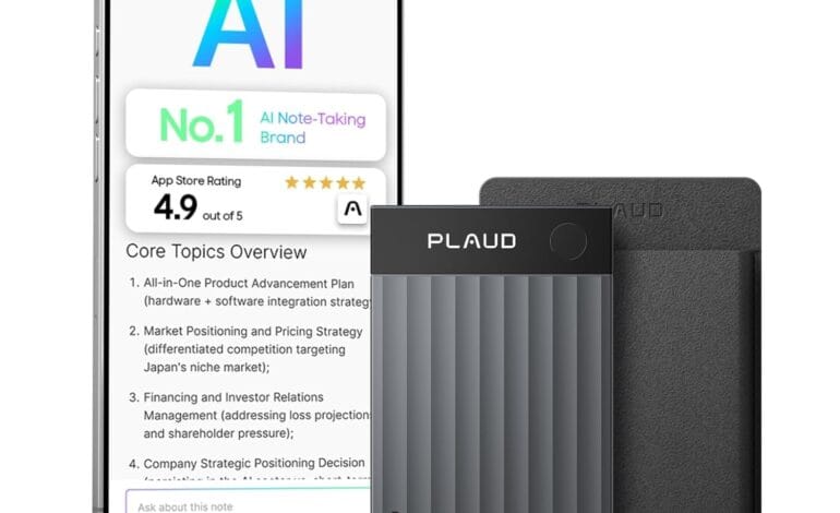 Plaud Note Pro AI Voice Recorder, Transcribe & Summarize with AI, App Control, Note Taker for Meetings & Calls, Supports 112 Languages, Ultra-Slim w/InstantView Display, Case Included, Black