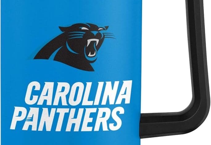 Create a 10-word scroll-stopping headline for: FOCO NFL unisex-adult NFL Team Logo Insulated Travel Mug 40oz XL Tumbler | Vibe NC