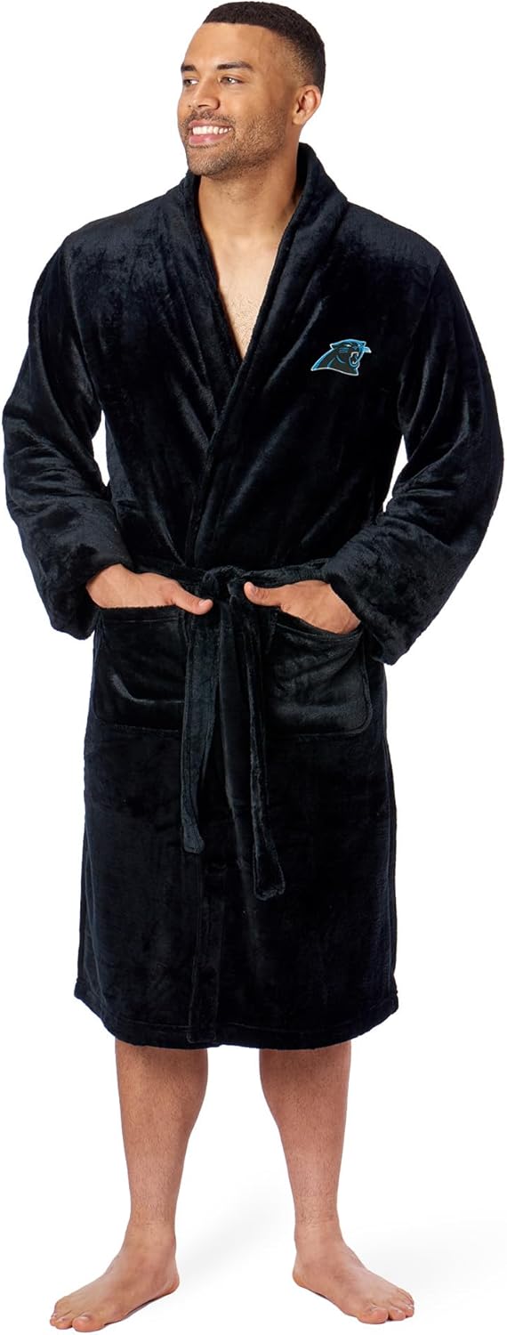 Create a 10-word scroll-stopping headline for: Northwest NFL Unisex Silk Touch Bathrobe | Vibe NC
