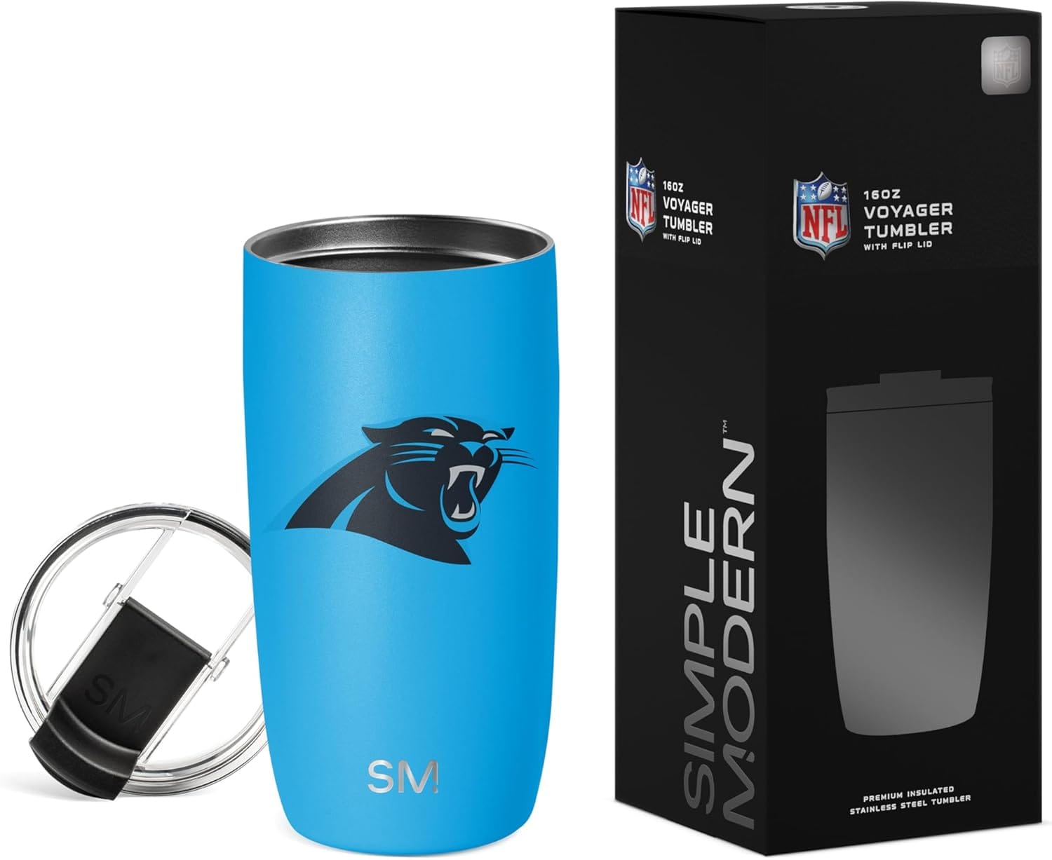 Official Carolina Panthers Modern Stainless Steel Travel Tumbler. Perfect Gift! | Vibe NC