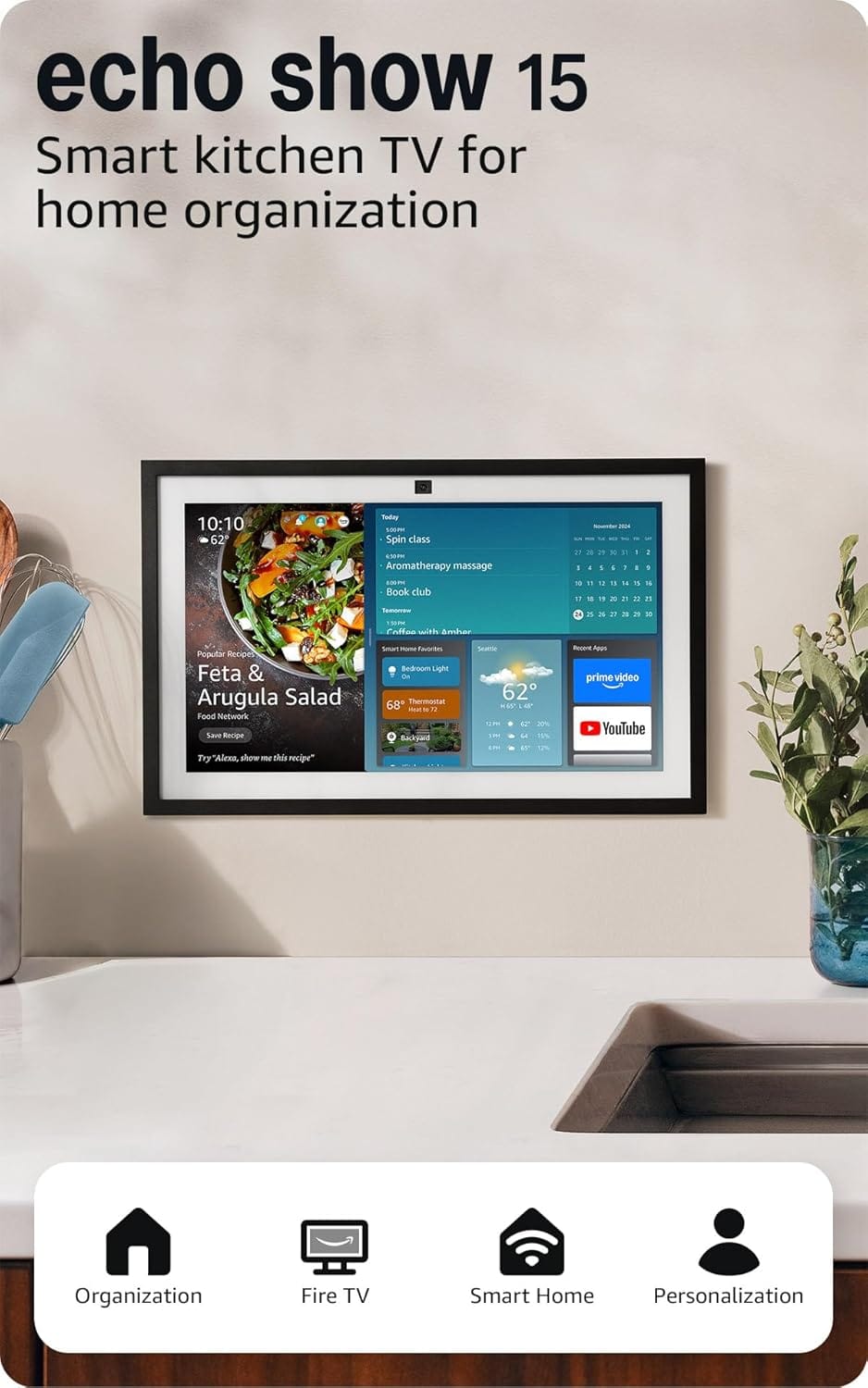 Echo Show 15: 15.6″ HD Kitchen Hub. Fire TV. Alexa. | Vibe NC