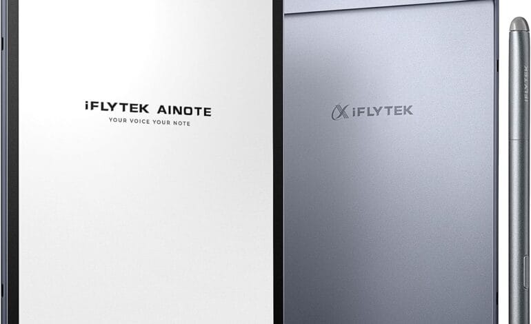 iFLYTEK AINOTE Air 2 Bundle – 8.2″ E Ink AI Note-taking Tablet with Stylus, 4096 Pressure Levels, Digital Notebook with Voice-to-Text Transcription, Multi-languages Support, Ideal for Meetings & Study