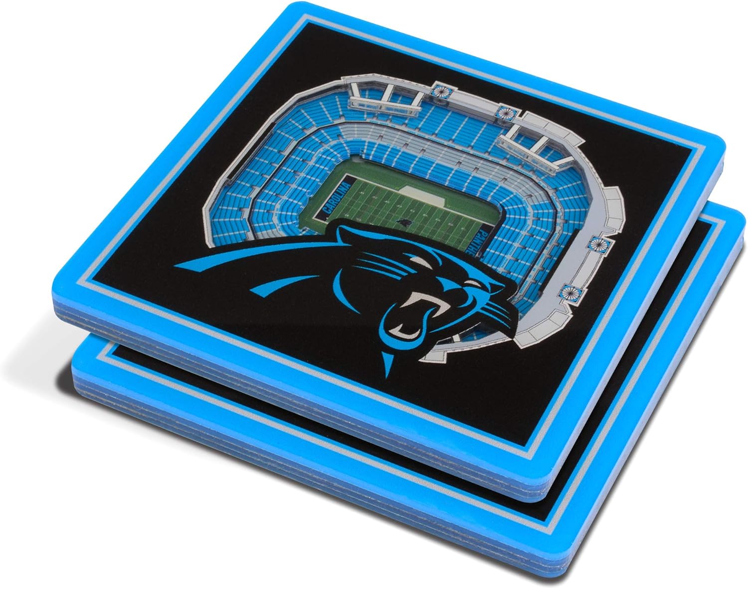 Here are a few 10-word scroll-stopping headlines:

Bring Bank of America Stadium Home! Panthers 3D Coasters. Essential.
Panthers Fan? Your Bank of America Stadium 3D Coasters Just Arrived!
See Your Panthers Stadium in 3D! Coasters That Roar.
Carolina Panthers 3D Stadium Coasters: Own Bank of America’s Miniature Majesty!
Protect Your Table, Display Your Panthers Pride! 3D Stadium Coasters.
 | Vibe NC
