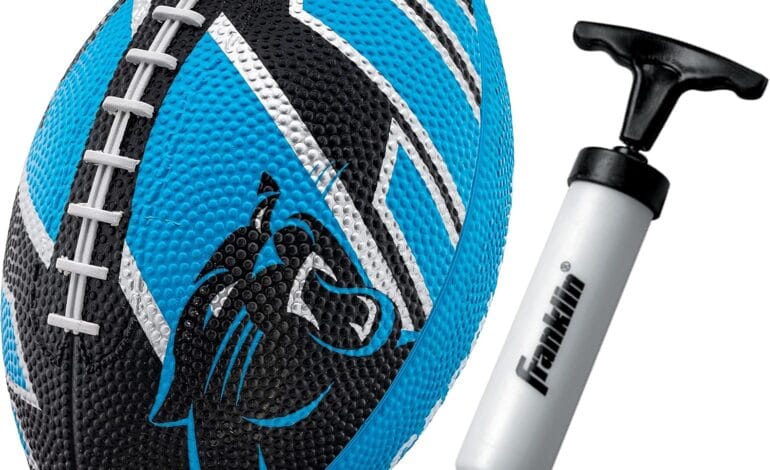 Here are a few 10-word scroll-stopping options:

Your Kid’s Official NFL Team Football + Pump! Game On!
Official NFL Team Mini Football + Pump. All Teams. Get Playing!
Franklin’s Official NFL Licensed Youth Mini Footballs + Pump!
Perfect Gift! Official NFL Team Mini Football & Pump Set.
Score Big! Your Favorite NFL Team Mini Football + Pump!
 | Vibe NC