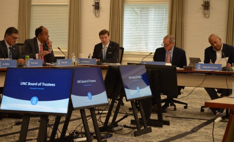 Create a 10-word scroll-stopping headline for: UNC-Chapel Hill Trustees Reject Hiring of Tenured Women’s Studies Professor | Vibe NC
