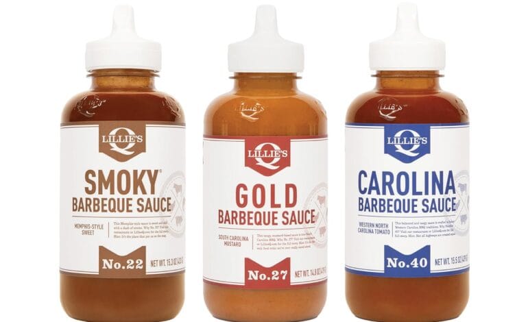 Lillie’s Q – Smoky (15.3oz), Gold (14.8oz) & Carolina BBQ (15.5oz) Sauce Combo, Gluten-Free, Non-GMO, No Preservatives, Gourmet Mustard, Sweet & Vinegar Based BBQ (3-pack)