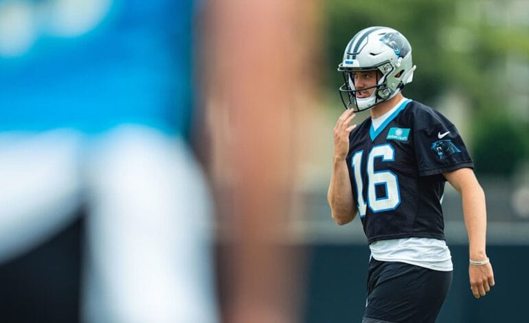 The parking lot chronicles: How Haynes King and rookies are working to learn the Panthers playbook