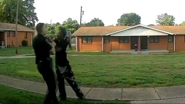 Create a 10-word scroll-stopping headline for: North Carolina officer fired after video shows him repeatedly punching woman during arrest | Vibe NC