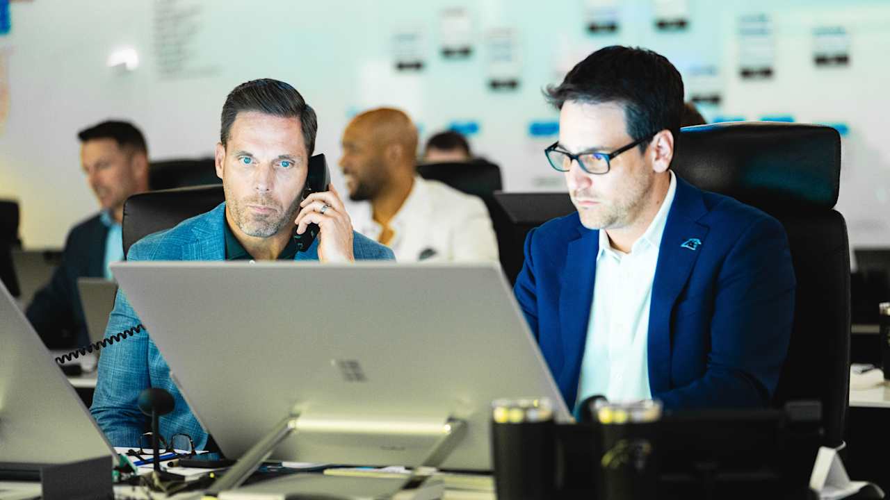 Create a 10-word scroll-stopping headline for: Inside the draft room | Vibe NC