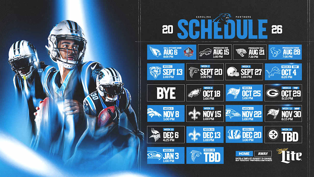 Create a 10-word scroll-stopping headline for: Panthers get more national notice: The 2026 NFL schedule is out | Vibe NC