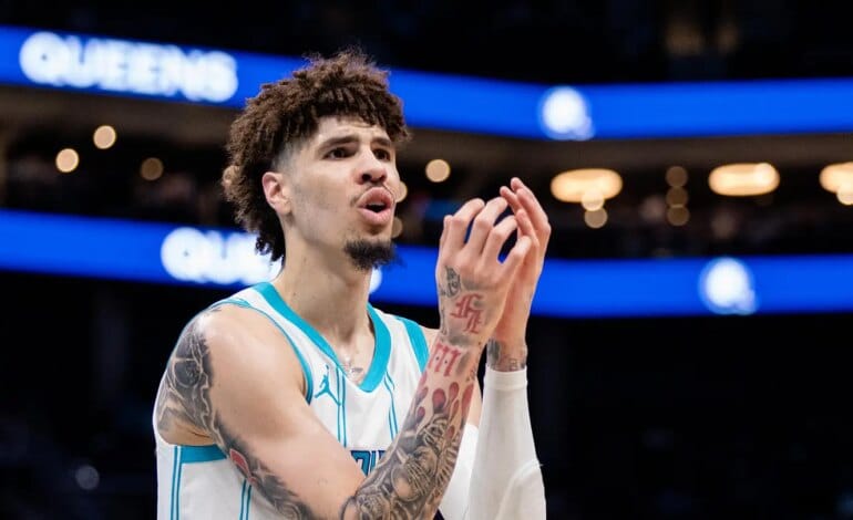 Create a 10-word scroll-stopping headline for: Hornets trade away LaMelo Ball to make a bold Kon Knueppel statement | Vibe NC