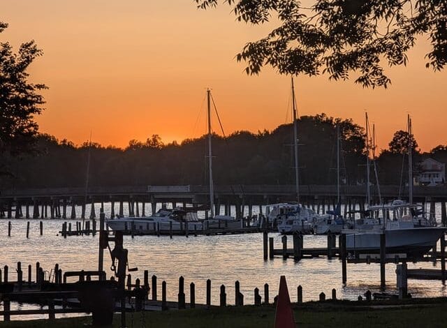 Create a 10-word scroll-stopping headline for: Inner Banks sunset 6/2 | Vibe NC