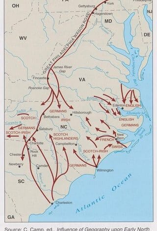 Create a 10-word scroll-stopping headline for: Early North Carolina Settlement Patterns | Vibe NC