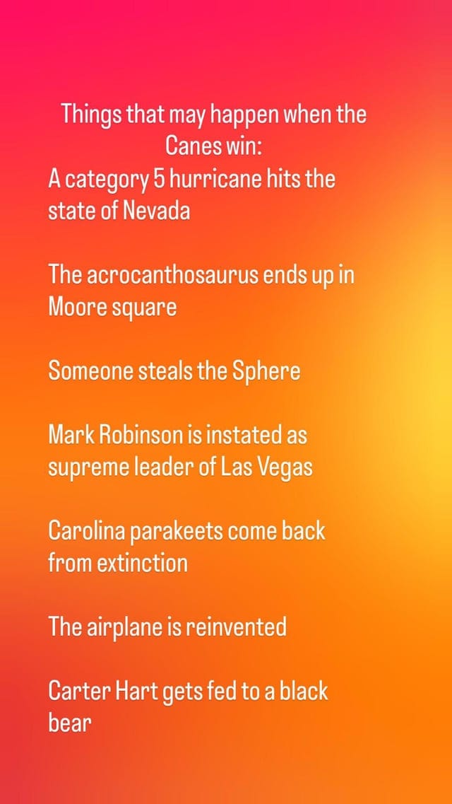 Create a 10-word scroll-stopping headline for: Things that may happen when the Canes win | Vibe NC