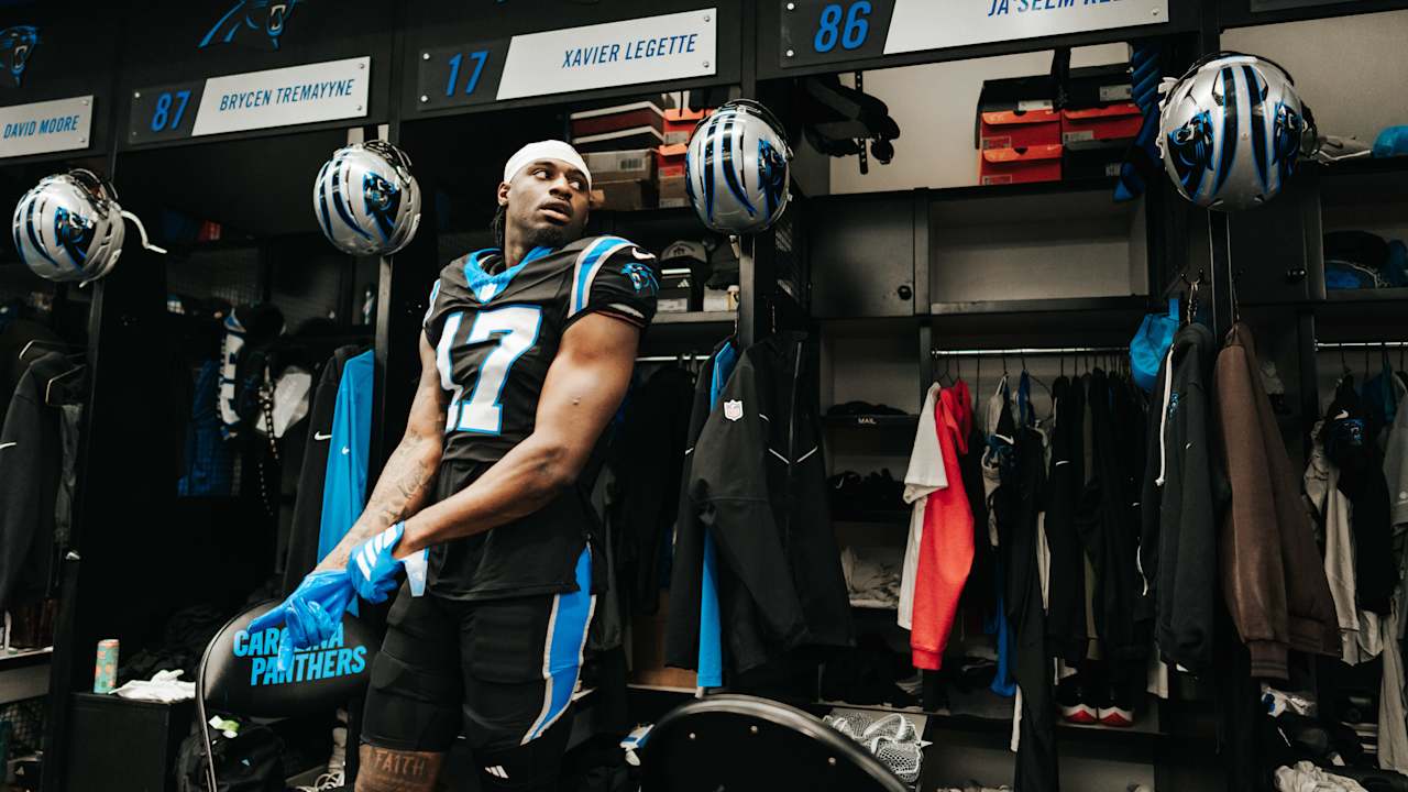 Create a 10-word scroll-stopping headline for: Xavier Legette on trail rides, Panthers’ teammate bonding, and not having a repeat of 2025 | Vibe NC