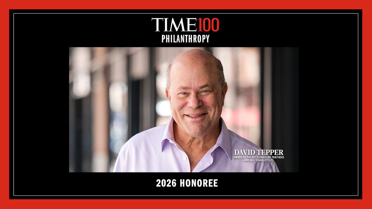 Create a 10-word scroll-stopping headline for: David Tepper named to the 2026 TIME 100 Philanthropy list of the 100 most influential leaders in philanthropy | Vibe NC
