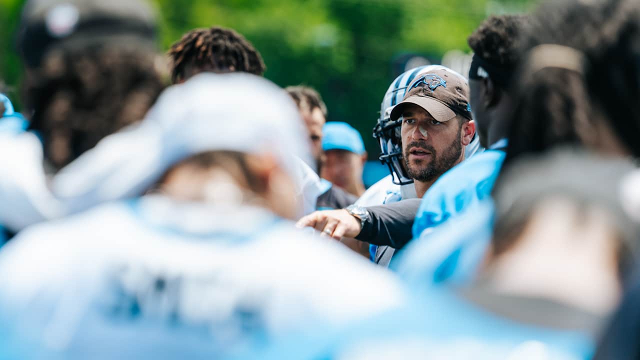 Create a 10-word scroll-stopping headline for: Four takeaways, from growing competition to cross-training, on Panthers’ second day of minicamp  | Vibe NC