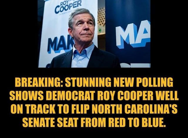 Create a 10-word scroll-stopping headline for: BREAKING: New Polling shows Roy Cooper well ahead to flip Senate Seat from Red to Blue!!! Make sure to VOTE in November!!! | Vibe NC
