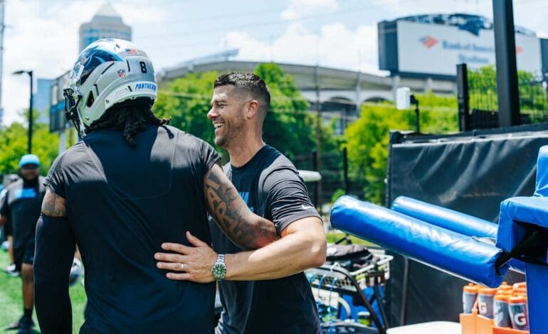 Create a 10-word scroll-stopping headline for: Four takeaways from Panthers second week of OTAs, including hockey fans, days off, and more | Vibe NC