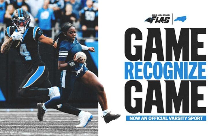 Create a 10-word scroll-stopping headline for: The David and Nicole Tepper Foundation makes commitment to girls high school flag football in the Carolinas | Vibe NC
