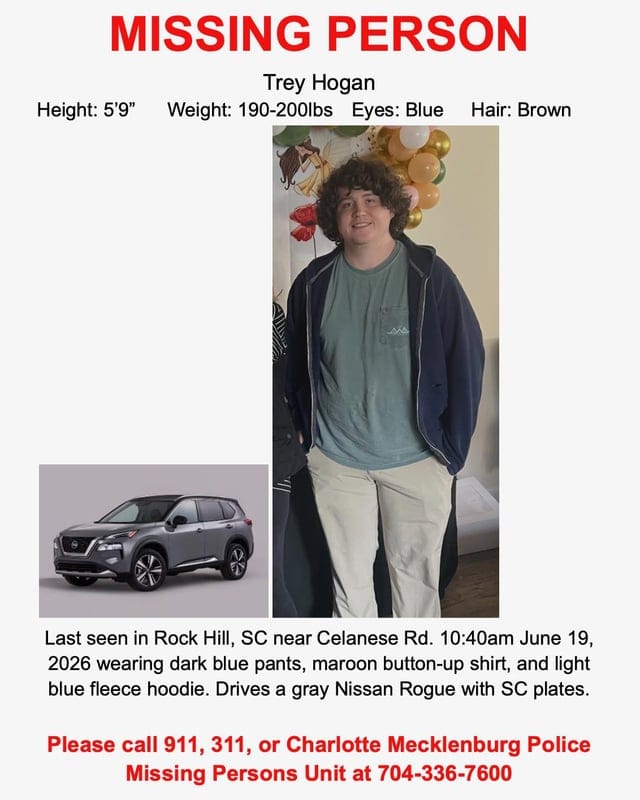 Create a 10-word scroll-stopping headline for: Missing Person 6/19 | Vibe NC