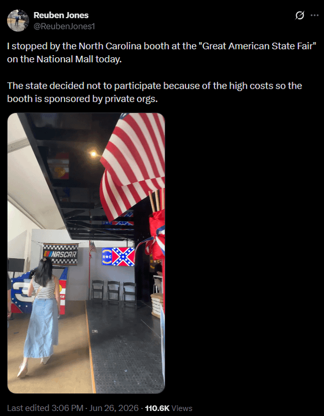 Create a 10-word scroll-stopping headline for: This is North Carolina’s representation at the America 250 fair | Vibe NC
