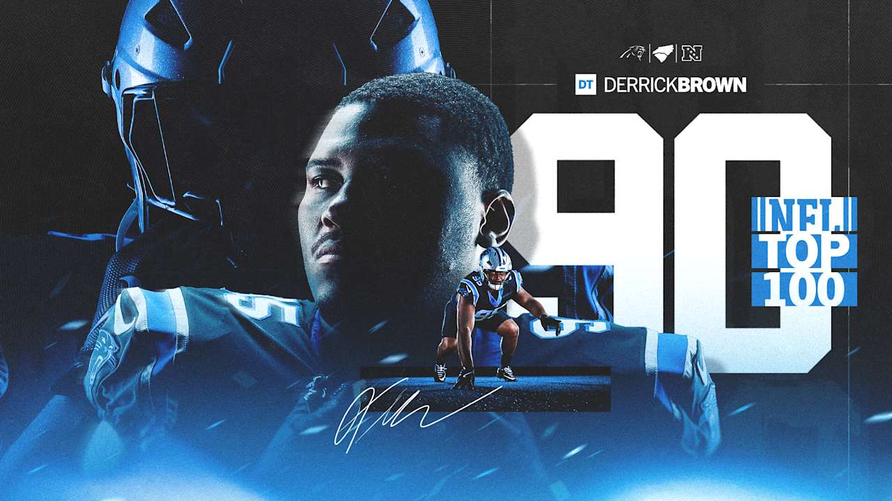 Create a 10-word scroll-stopping headline for: Derrick Brown clocks in at No. 90 overall on top 100 list after transforming Panthers’ defense  | Vibe NC