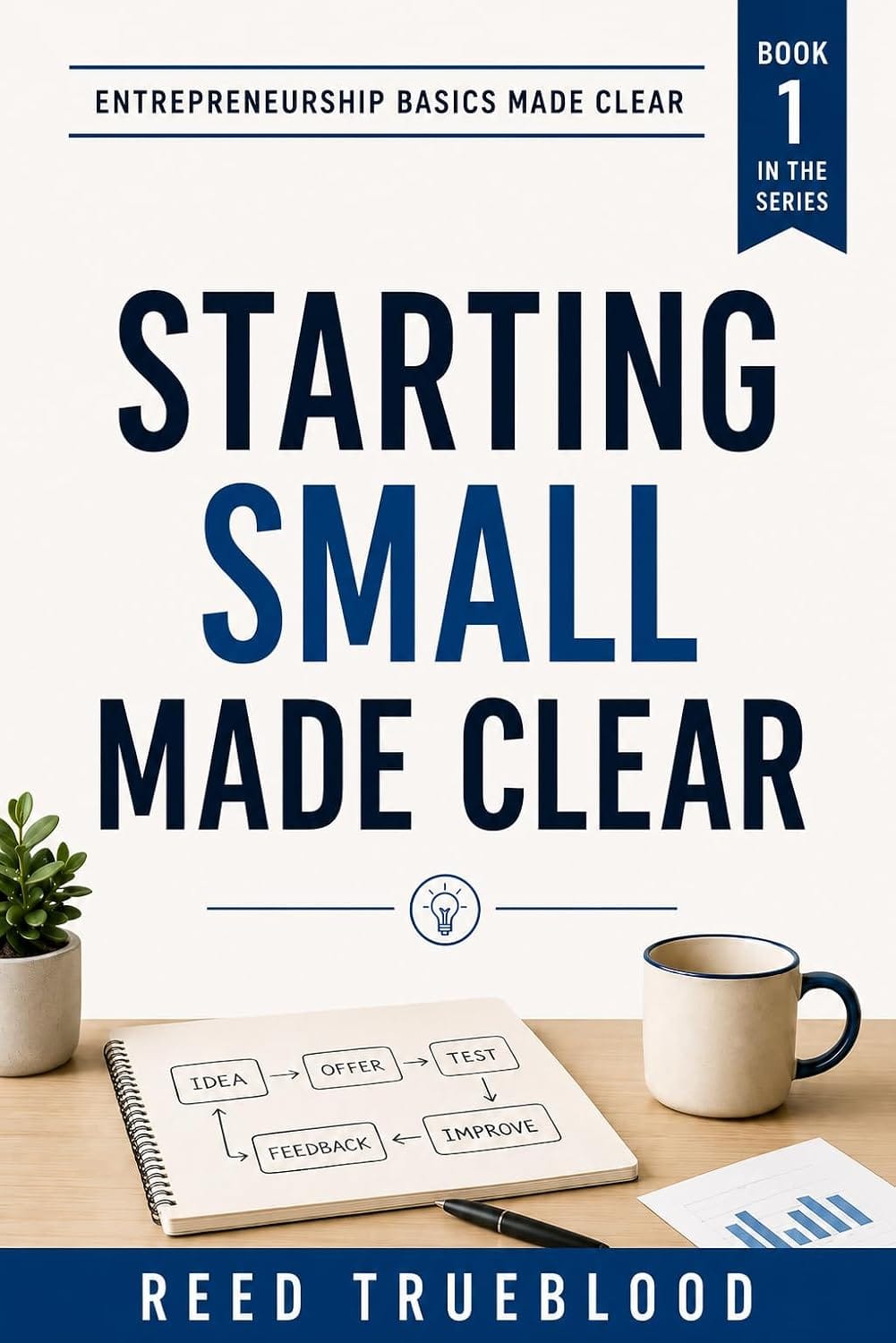 Here are a few 10-word options:

Start Small Clearly: Test Ideas, Sell Value, Build Momentum.
Entrepreneurship Made Clear: Test Ideas, Sell Value, Build Momentum.
Stop Overthinking: Start Small, Test, Sell, Build Momentum.
Practical Guide: Start Small, Test Ideas, Sell Value, Build Momentum.
Unlock Your Business: Start Small, Test, Sell, Build Momentum.
 | Vibe NC