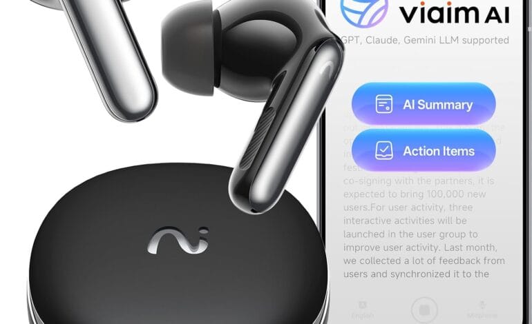 Here are a few 10-word scroll-stopping headlines:

Never miss a word. AI earbuds transcribe, translate, summarize meetings.
Transform meetings: AI earbuds transcribe, translate 78 languages, summarize.
Global AI Earbuds: Transcribe, translate, summarize, silence noise. Instantly!
Your smartest earbuds: AI notes, 78 languages, crystal-clear focus.
 | Vibe NC