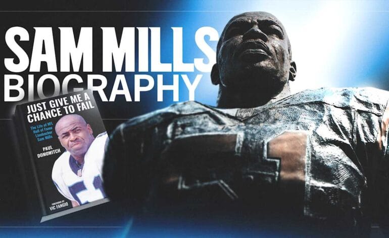 Here are a few 10-word scroll-stopping options:

Keep Pounding! Sam Mills’ Inspiring Life. New Book Revealed.
Sam Mills: Untold Stories of a Panthers HOF Legend. New Book.
Beyond ‘Keep Pounding’: Sam Mills’ Full Life Story, New Book.
Sam Mills: Discover the Incredible Journey of a Panthers HOF Legend.
Panthers Legend Sam Mills: His Unforgettable Life, New Book Arrives.
 | Vibe NC