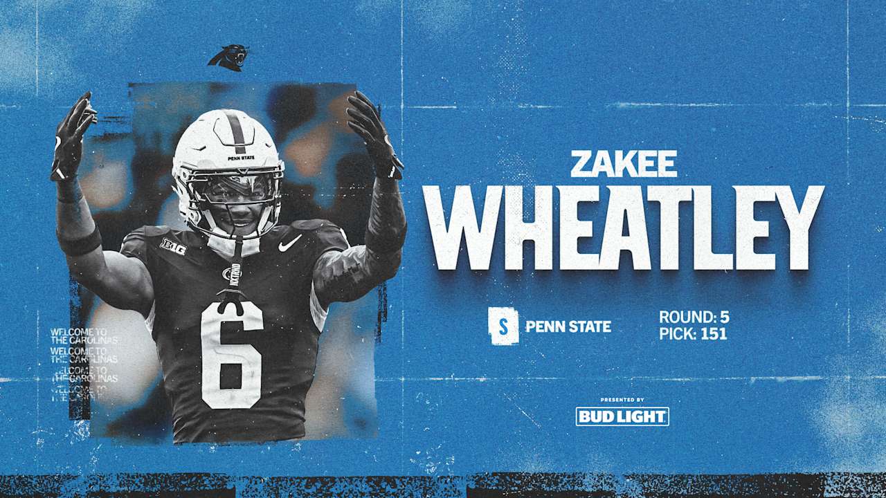 Create a 10-word scroll-stopping headline for: Panthers trade up to No. 151 to take safety Zakee Wheatley | Vibe NC