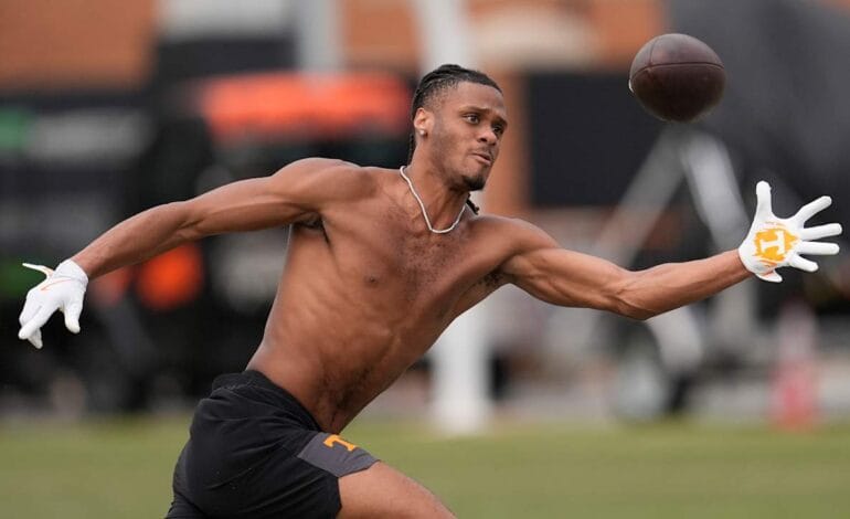 Create a 10-word scroll-stopping headline for: For former WRs coach Dave Canales, Chris Brazzell has “rare” skill set | Vibe NC