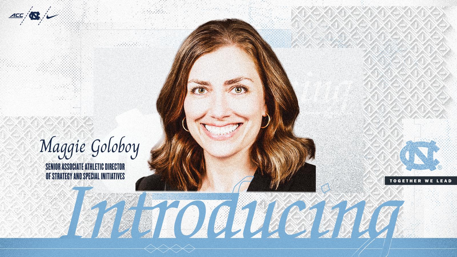 Here are a few 10-word scroll-stopping options:

Carolina Athletics: Maggie Goloboy to lead visionary strategy and initiatives.
Maggie Goloboy: Senior AD driving Carolina Athletics’ future strategy.
Goloboy elevates Carolina Athletics: Senior AD for Strategy & Initiatives.
Carolina Athletics taps Maggie Goloboy: New Senior AD, visionary strategy.
Maggie Goloboy now Senior AD: Igniting Carolina Athletics’ strategic future.
 | Vibe NC